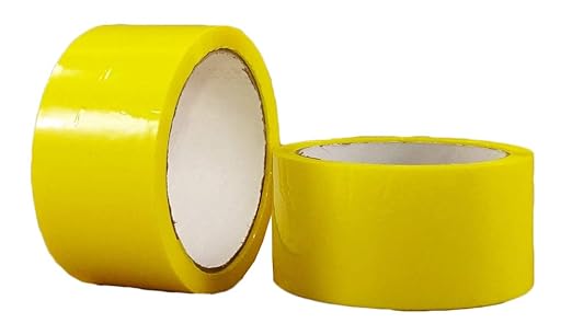 ABC Carton Sealing Tape 1.89 Inches Wide x 54.68 yd Length. 36 Rolls of Yellow Moving Tape for Boxes. Box Tape for Moving, Packing, Shipping, and Mailing. 2 mil Thick Acrylic Shipping Tape Rolls