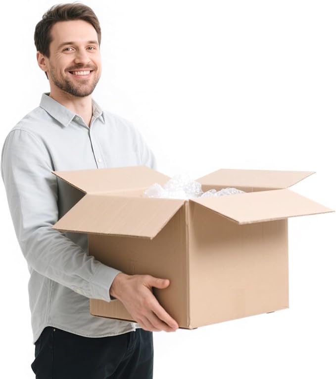 Double Wall Large Packing Boxes for Moving,12 Pack Heavy Duty 20" x 20" x 15" Cardboard Moving/Shipping Boxes for Home,Office,Warehouse (20" x 20" x 15")