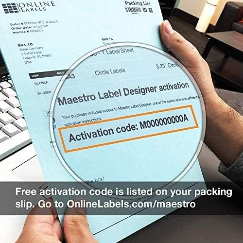 OnlineLabels 4" x 4" Square Labels - Permanent Adhesive, White Matte - Great for Product Labels, Organization, Jars, & More - for Inkjet & Laser Printers – Pack of 20,000 Labels, 5,000 Sheets OL3027WX
