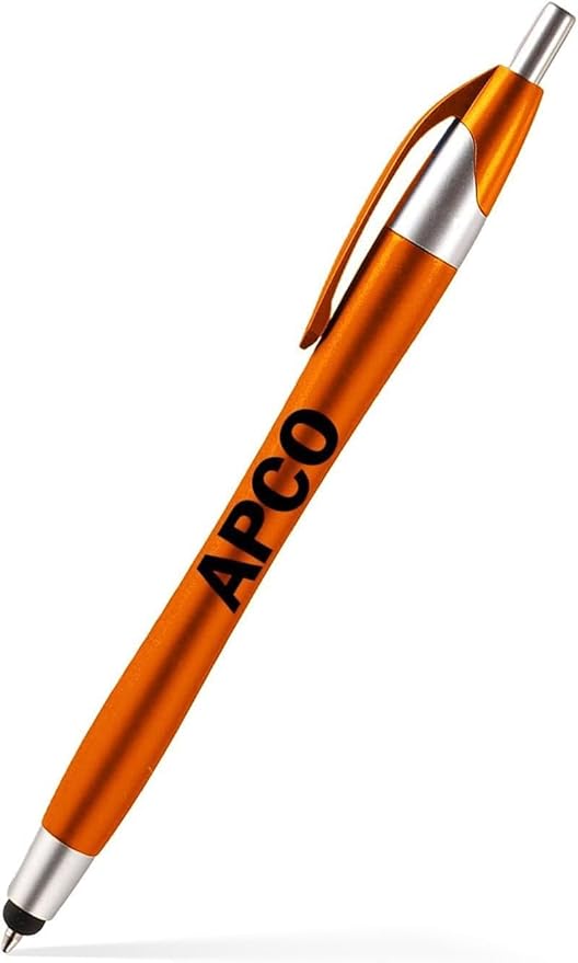 Pencil Guy Promotional Personalized Imprinted Stylus Pens - Orange - 250 Quantity