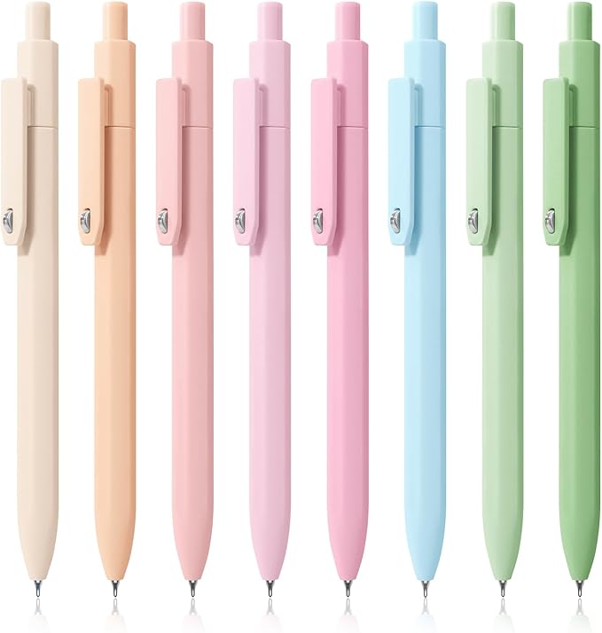 Vitoler Gel Pens,8pcs Cute Pens Black Ink,0.5 mm Fine Point Smooth Writing Pen,Quick Drying Pen for Teacher Supplies