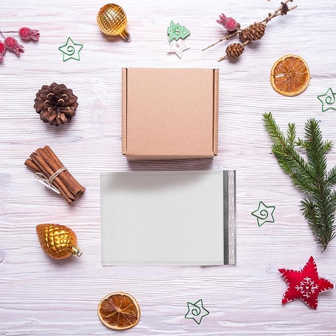 White 12.5x19.5 Inch Large Poly Bubble Mailers #6 | Padded Envelopes with Self Seal | Air Lined Cushioned Bubble Mailer | Usable Size 12.5x15 | 100 Pack Bulk | Lightweight shipping Bags | Made in USA