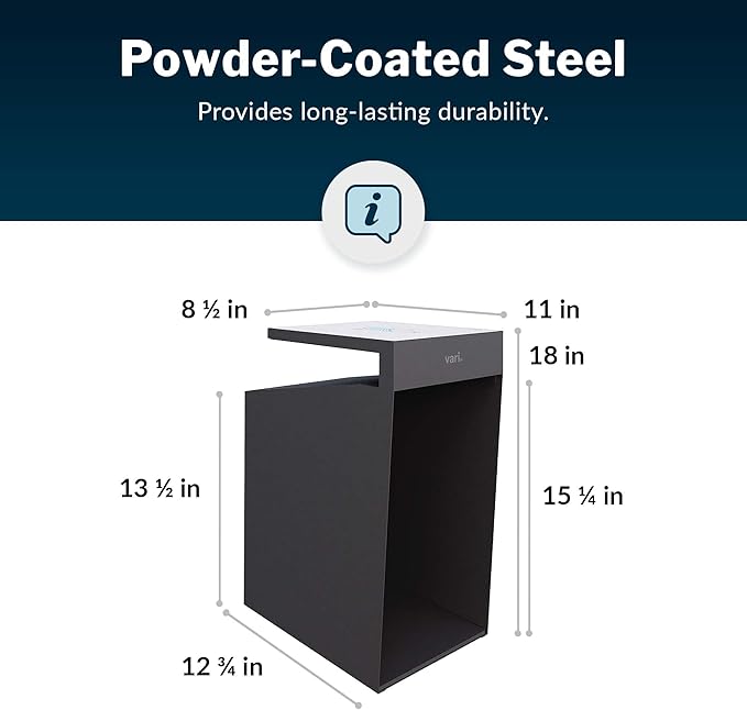 Vari Hanging Desk Cubby - Under Desk Easy Mount Office Organizer & File Storage Holder - Durable Powder-Coated Steel with Writable Glass Marker Board - Ideal Home or Office Accessory - 50 lb Capacity