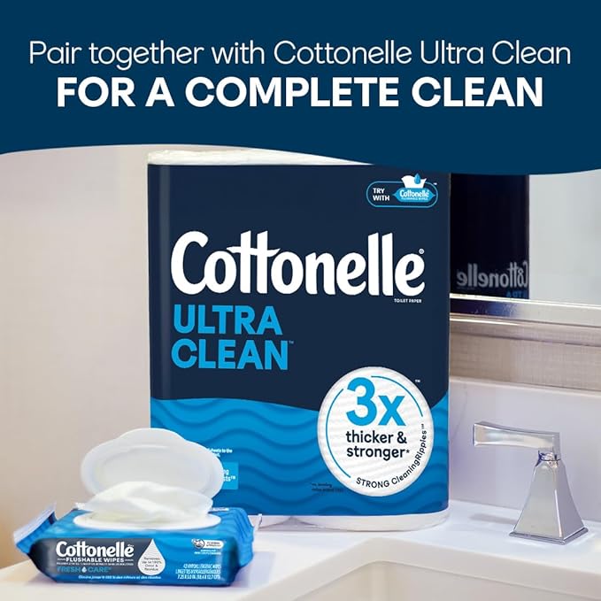 Cottonelle Fresh Care Flushable Wet Wipes, Adult Wet Wipes, 4 Flip-Top Packs, 42 Wipes Per Pack (168 Total Wipes), Packaging May Vary