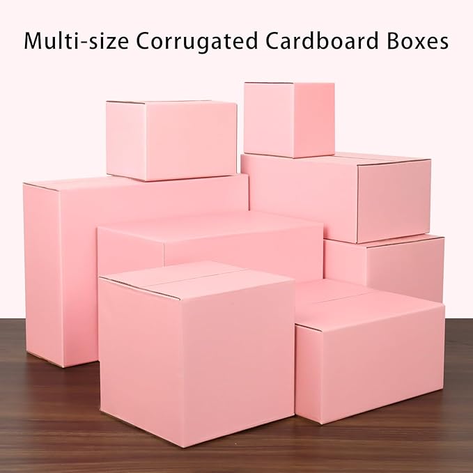 Small Pink Shipping Boxes 6x4x4 Inches, 30 Pack Mailer Boxes, Corrugated Cardboard Boxes for Packaging, Shipping, Mailing