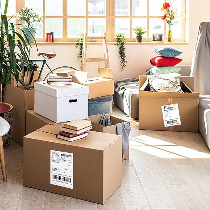 Thermal Labels 4x6 Roll - 500 Labels, Industrial Labels Direct Thermal Perforated Postage Shipping Label for Rollo, Zebra, MUNBYN and Polono Thermal Printer (NOT for DYMO)