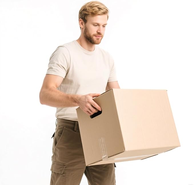 Double Wall Large Packing Boxes for Moving,12 Pack Heavy Duty 20" x 20" x 15" Cardboard Moving/Shipping Boxes for Home,Office,Warehouse (20" x 20" x 15" with Handle)
