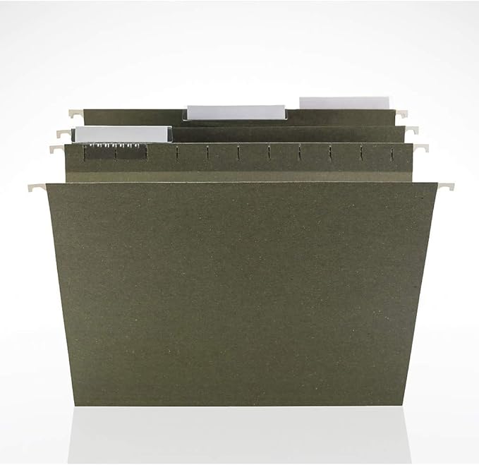 Staples 179465 Hanging File Folders, Letter Size, 1/3 Cut, Green, 250/CT