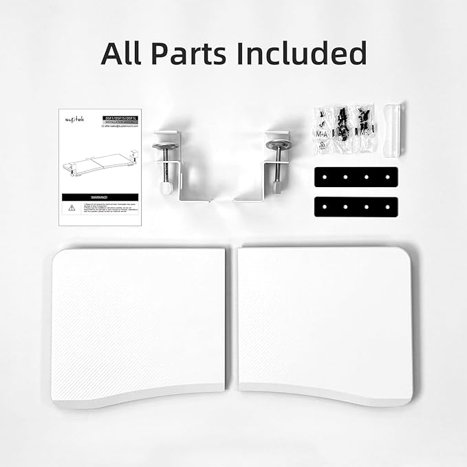 suptek Keyboard Tray Under Desk Pull Out with C Clamp Mount, Computer Keyboard & Mouse Tray, 25.6 (30 Including Clamps) x 11.8 inch Slide-Out Platform Computer Drawer for Typing, Carbon White, DSF1DJW