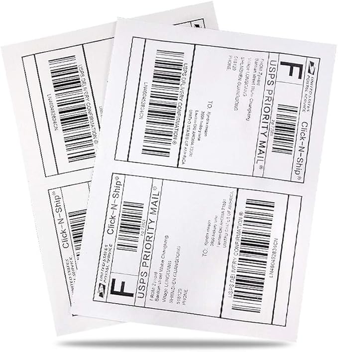 8.5" x 5.5" Half Sheet Self Adhesive Shipping Labels for Laser or Inkjet Printer (5000 Labels)