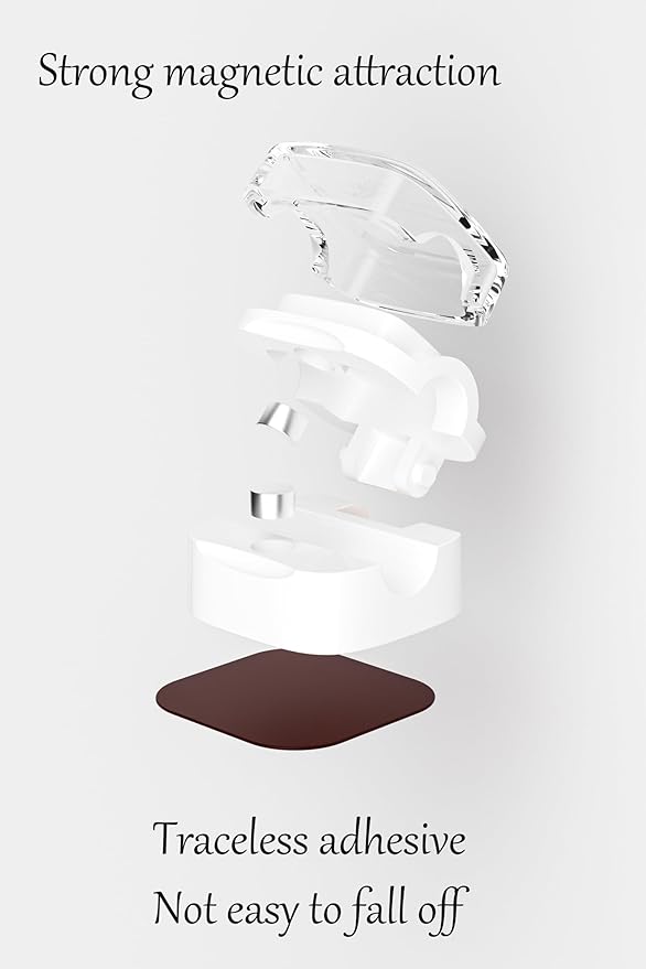 8 Pack Magnetic Cable Clips – Adjustable Cord Holder for Desk, Nightstand, Car, Office | Adhesive Cable Clips & Wire Clips for Cable Management | Organize Charger Holders for Cords, Phone Cord Holder