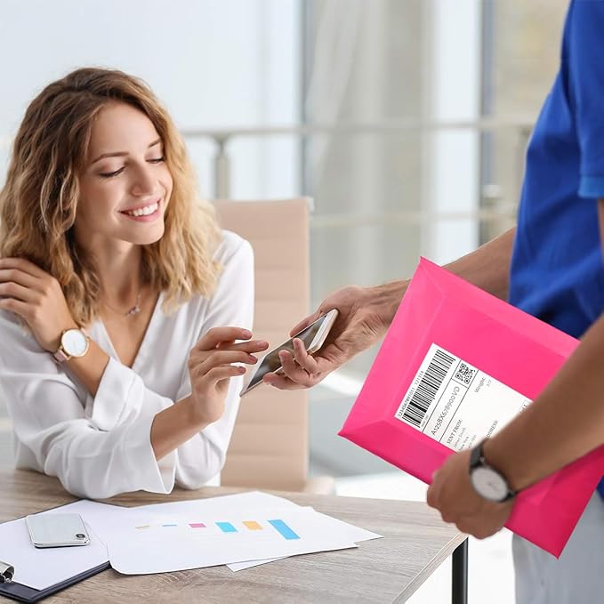 UCGOU Poly Mailers 10x13 Inch Hot Pink 200 Pack Shipping Bags #4 Strong Mailing Envelopes Boutique Packaging Postal Self Seal Adhesive Waterproof and Tear Proof Small Business for Clothes Books