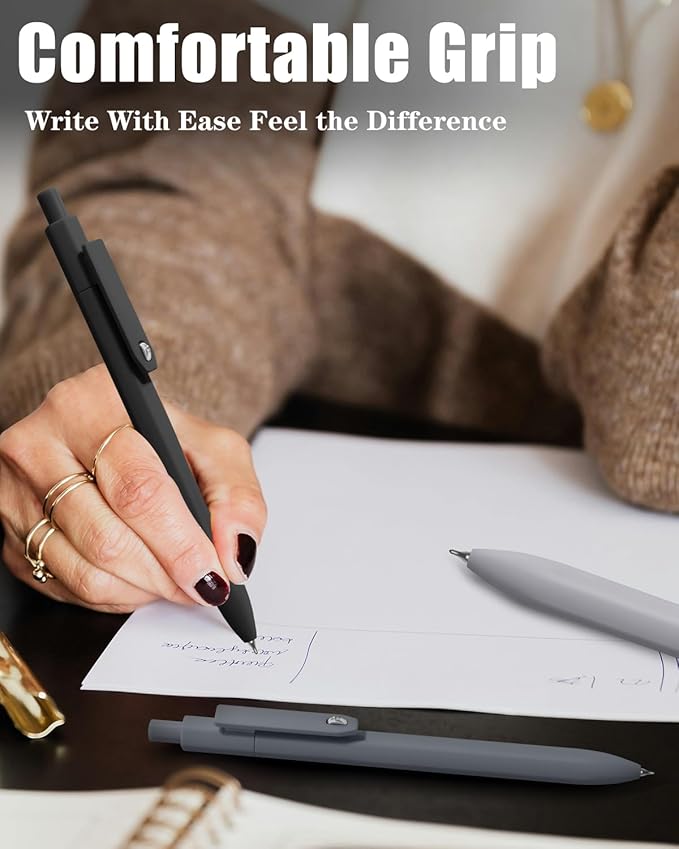 Vitoler Pens,0.5 mm Fine Point Pen Smooth Writing,8pcs Black Gel Pens for Office School Teacher Supplies,Quick Dry Pen for Nurse Aesthetic