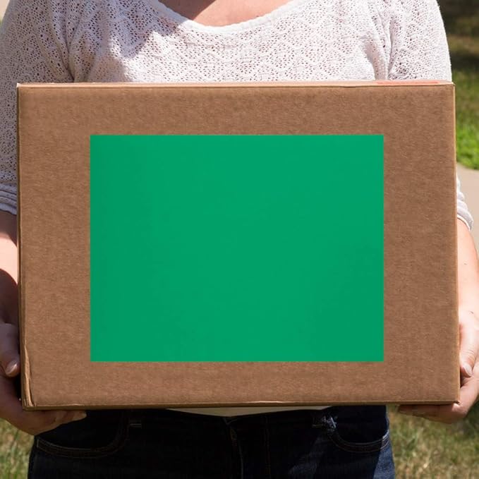 JAM PAPER Full Sheet Shipping Labels - Printable Sticker Paper - 8 1/2 x 11 - Green - 10 Full Pages/Pack