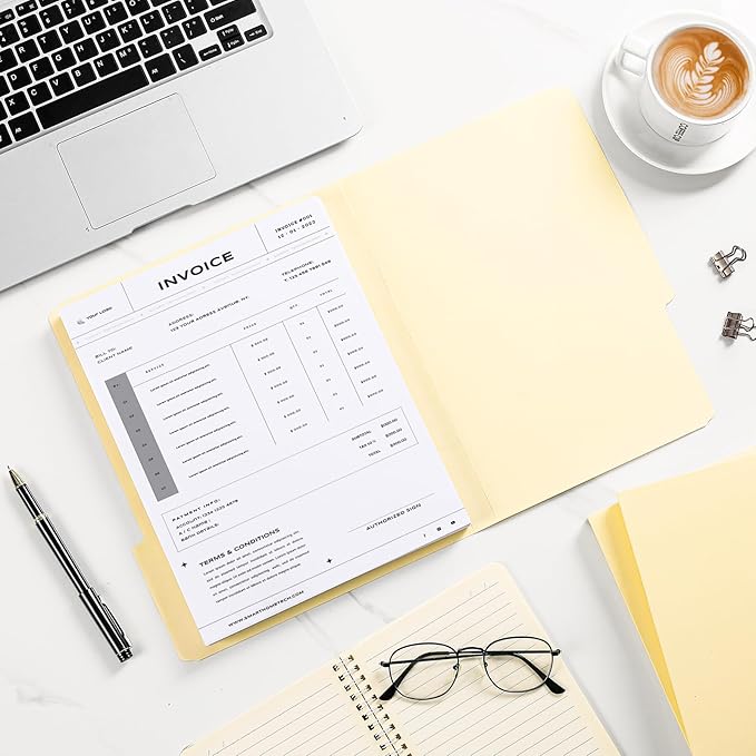 File Folders,21 Pack Manilla Folders 8.5x11,1/3 Cut Tabs Manila File Folders Letter Size for Easy Labeling and Organization,Vanilla Folders Great for Documents Home School Classroom Office Supplies