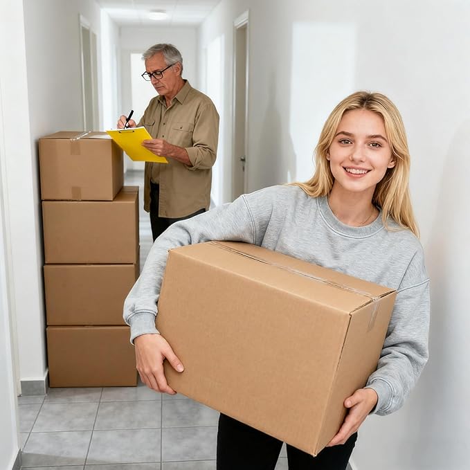 Double Wall Corrugated Cardboard Boxes with Handles for Moving(12 Pack), 20" x 15" x 20" Heavy Duty Large Packing Boxes Durable for Packing,Business,Storage (Large-Handle)