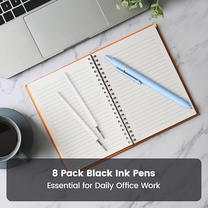 16Pcs Black Gel Pens - 0.7mm Medium Point Black Ink Pens | Smooth Writing - Quick Drying Retractable Pen for Men Women (Morandi - 16Pcs)
