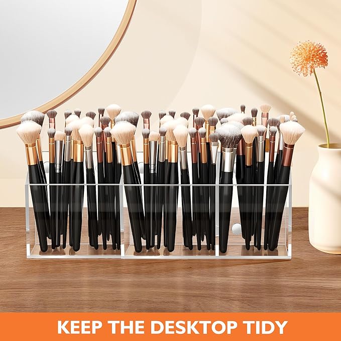 Ameceres Magnetic Pen Holder Classroom Organization Acrylic Marker Holder for Whiteboard Refrigerator Locker Accessories Pencil Dry Erase Marker Basket (3 Compartments * 1)