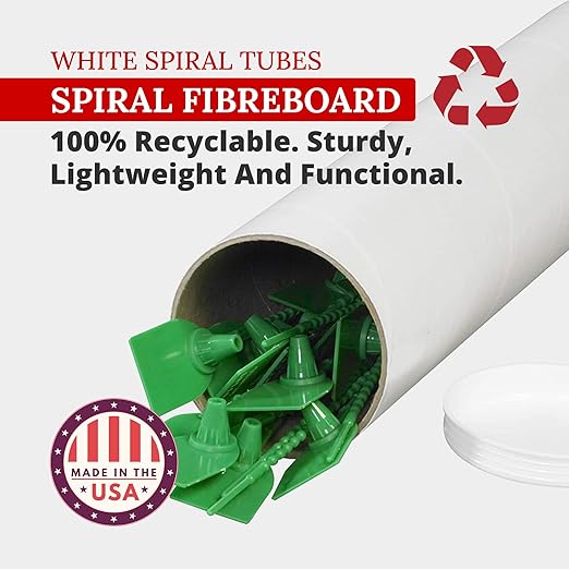 PARTNERS BRAND Cardboard Tubes with Caps, 48"L x 4"W x 4"H, Pack of 15 | Poster Tube for Mailing and Storage of Blueprints, Artwork, Crafts, Long Art Holder, 48 inches