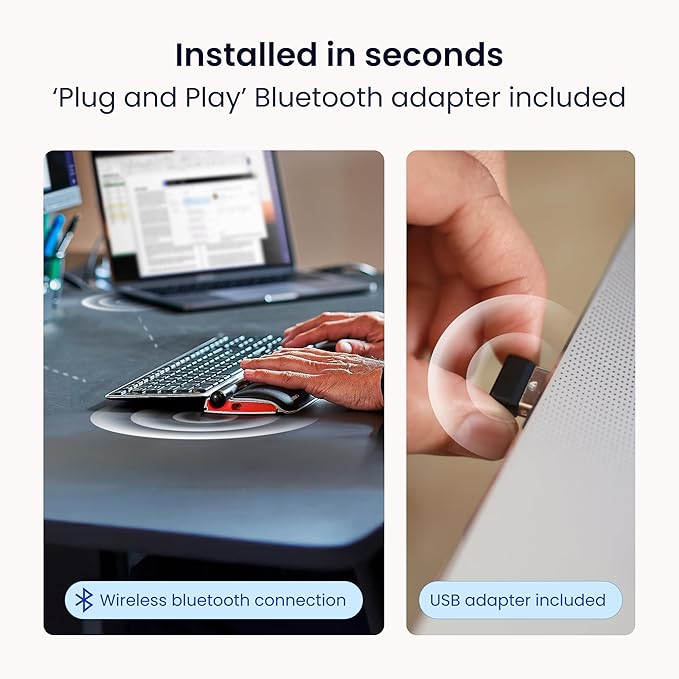 Contour RollerMouse Red Ergonomic Mouse for Shoulder Forearm Wrist Strain Relief for RSI Carpal Tunnel Centered Rollerbar 6 Customizable Buttons 10 Speed Settings Mac/PC Compatible Wireless - Regular