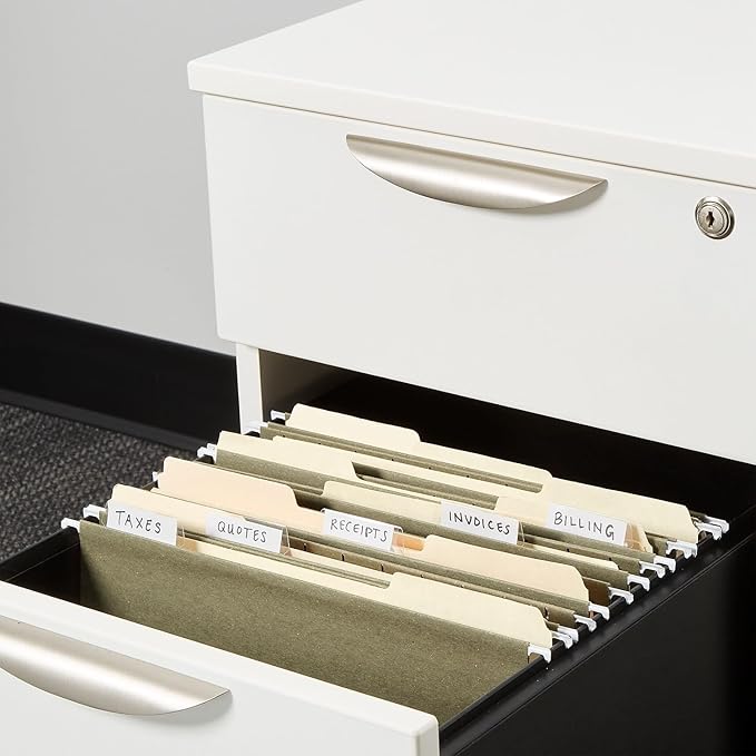 Staples TRU RED 179494 Hanging File Folders 5-Tab Letter Size Standard Green 250/BX