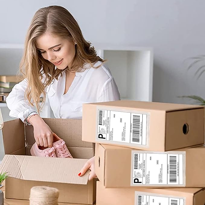 RyhamPaper Packing List Envelopes, Clear 7.5" x 5.5" Self Adhesive Shipping Labels Envelope Pouches (800 Pack)