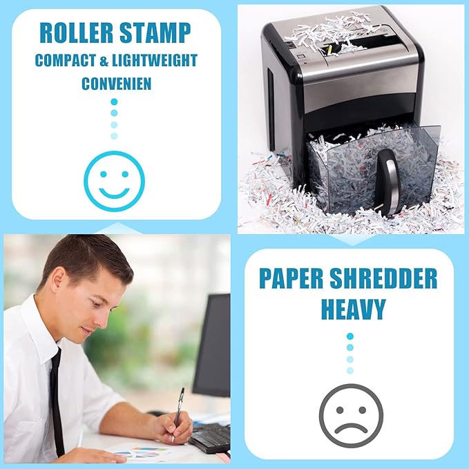 Nezyo 2 Pack Identity Protection Roller Stamp Identity Theft, Confidential, Privacy Roller Stamp Information Blocker and 4 Pack Refill Ink for ID Account Data Address Security(Yellow)