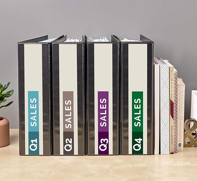 Avery Economy View 3 Ring Binders, 3" Round Rings, 4 Black Binders (03361)