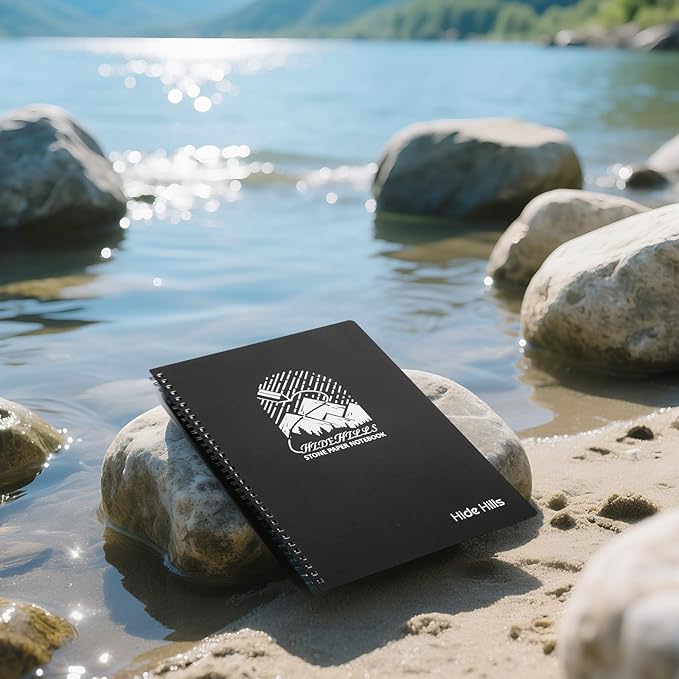 8.5x11 Inch Waterproof Notebook, Write in the Rain Notebook - Reusable Waterproof Spiral Notepad for Study Notes, Outdoor Hiking, Travel Logs, and Lab Data Logging, Spiral Bound Stone Paper