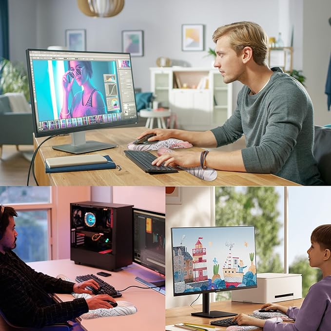 Mouse Pad Wrist Support, 2 in1 Keyboard Wrist Rest+ Ergonomic Mouse Pad, Non-Slip Wrist Rest for Computer Keyboard, Made Easy Typing & Relieve Wrist Pain(Leaf