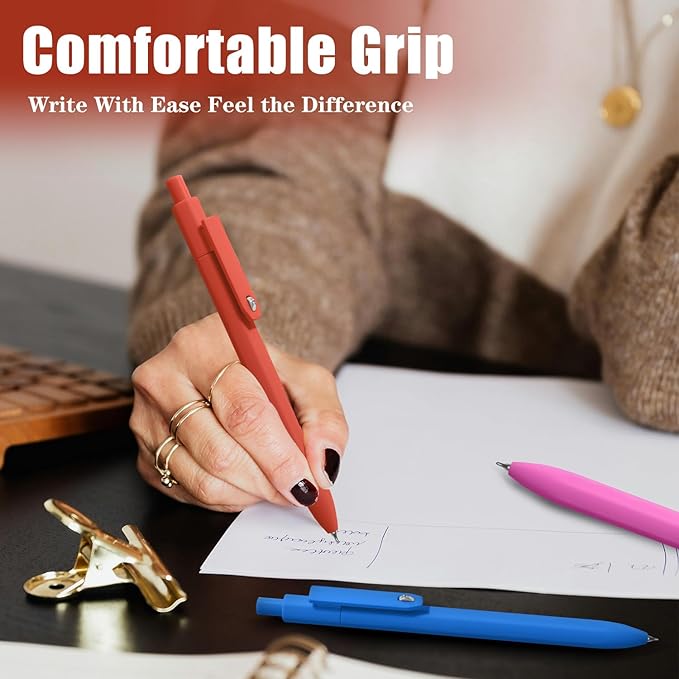 Vitoler Gel Pens,8pcs Fine Point Pens,0.5 mm Black Ink Pen Quick-Dry,Smooth Writing Pen for Journaling Bible School Office Supplies,Gifts for Women