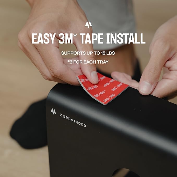 No-Drill Under Desk Cable Management Tray - 2-Pack Wire & Cord Organizer - Standing Desk Cable Management - Power Strip Holder - M