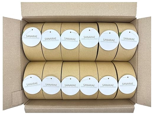 Brown Packing Tape, Kraft Paper Tape Brown Gummed Tape for Packing Boxes, Shipping Cardboard and Carton Sealing 12Rolls x 1.9 inch(48mm) x 43.7 Yard(40m)