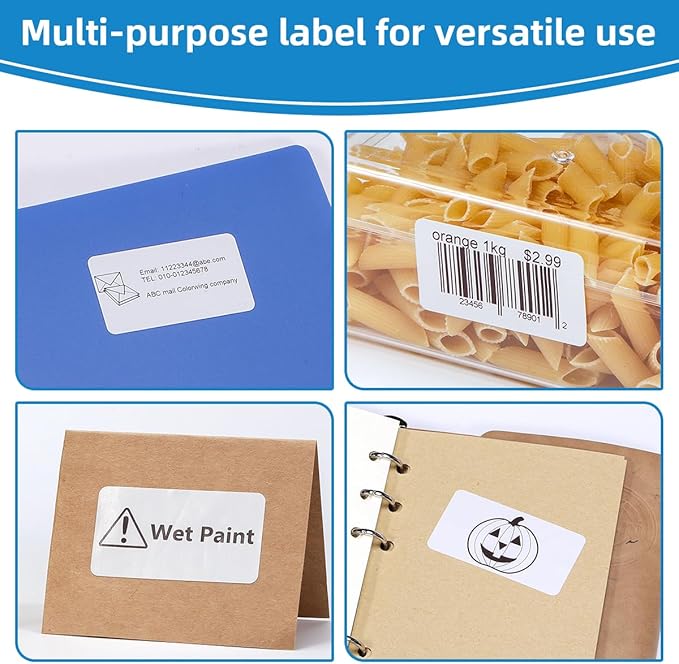 30334 (1-1/4" x 2-1/4") Barcode White Paper Thermal Labels Compatible with DYMO Label Writer 450, 4XL Printers, 450 Turbo, Rollo & Zebra Printers, 8 Rolls/8000 Labels, Multi-Purpose use