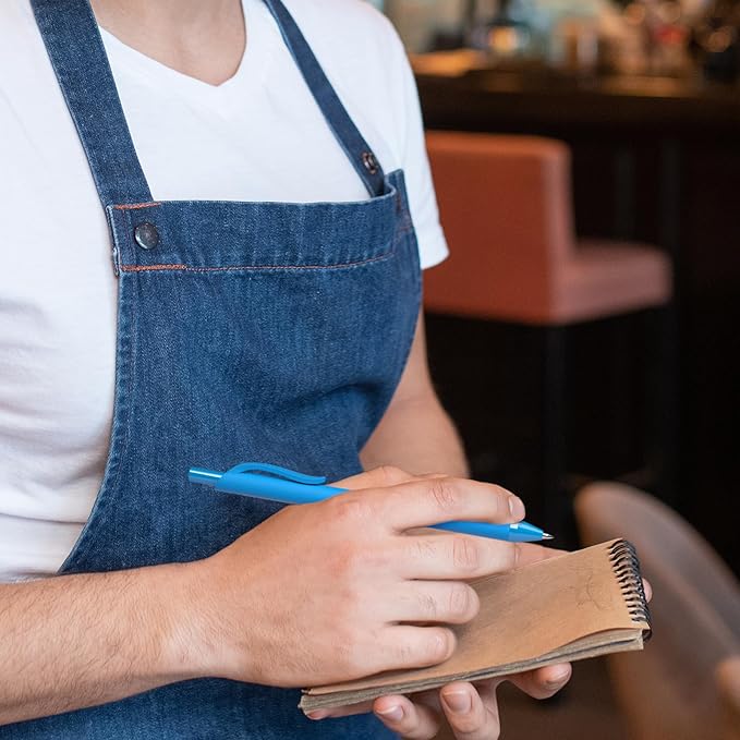 208 Pack Black Pens - Bulk Pens, Medium Point Ballpoint Pens, Smooth Ink, 1.0MM Retractable Click Pen for Waitress, Server, Office Black Ink