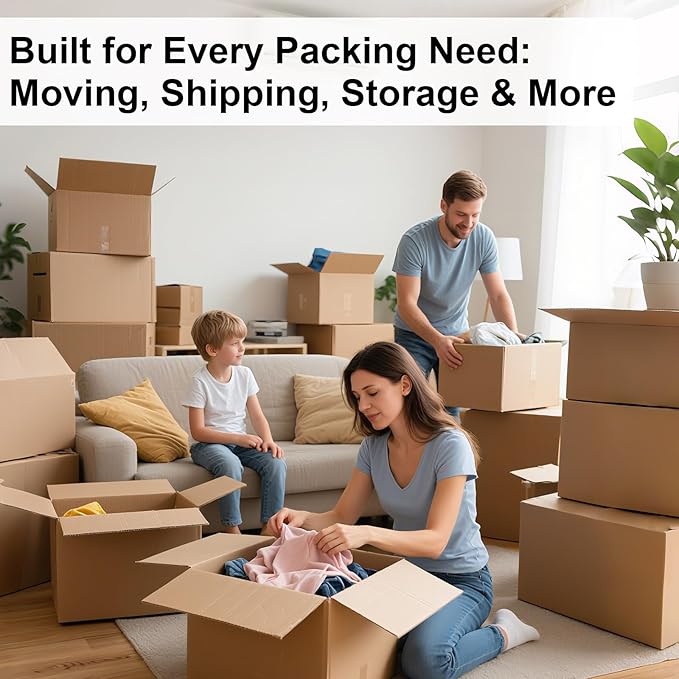Large Moving Boxes with Handles Heavy Duty, 12 Pack 20" x 20" x 15" Double Corrugated Packing Boxes for Moving Shipping Storage (20"x 20"x 15"(with Handle))