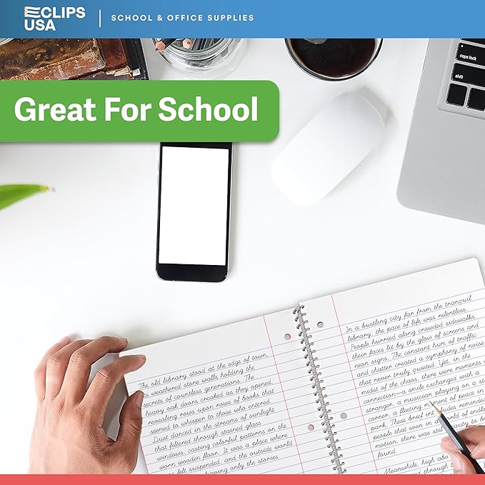 Spiral Notebook, College Ruled Notebooks, 70 Sheets, Single Subject, Notebooks Bulk, 6 Color Assortment, 3 Hole Perforated Sheets (12, College Ruled)