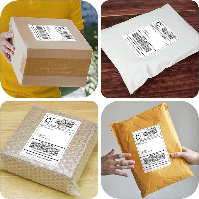 L LIKED 50 Pre-Cut 4x6 Shipping Labels for Laser & Inkjet Printers, Single Sheet, Self Adhesive Address Mailing Postage Shipping Labels (50 Sheets)