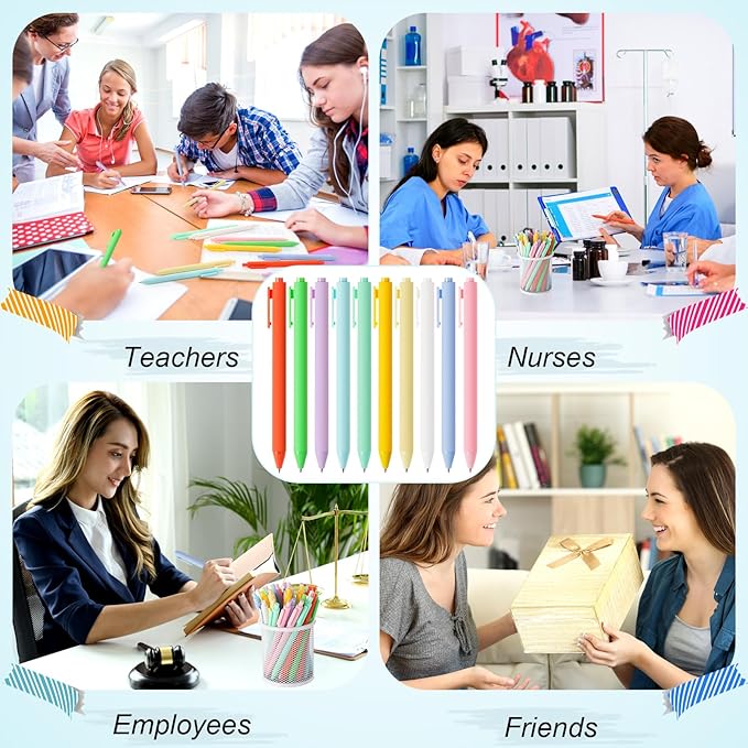 Crtiin Gel Ink Pens Bulk, Black Ink 0.5mm Fine Point Retractable Pen Smooth Writing Office School Supplies for Teacher Server Operation Christmas Charity Donation Thanksgiving