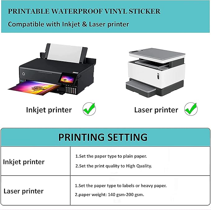 30-UP Shipping Labels 1" x 2-5/8" Address Stickers 20 Sheets 600 Pcs Printable Blank Labels Waterproof Matte White Stickers Vinyl Sticker Paper Dries Quickly for Inkjet Printer