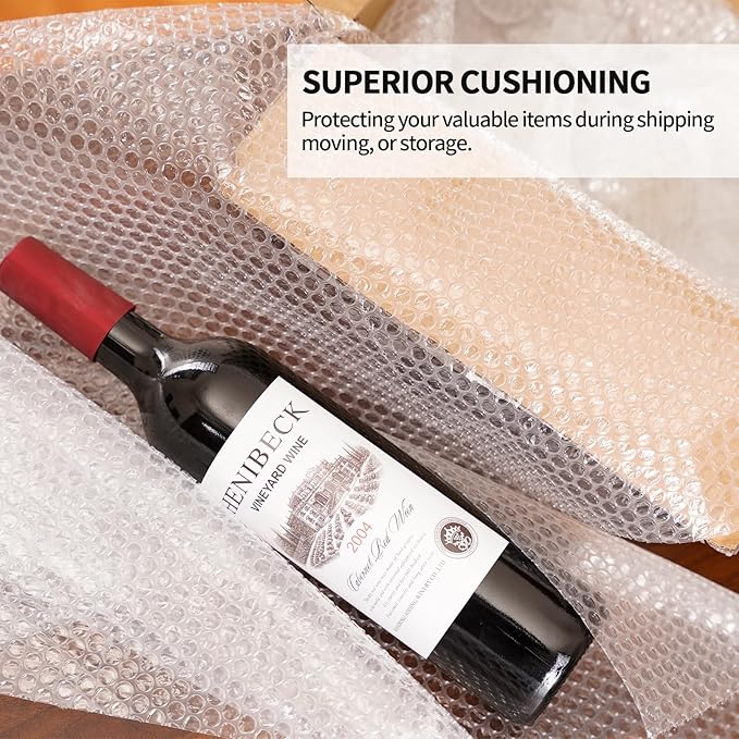 2 Pack-12inchx72ft Total 3/16" Air Bubble Cushioning Wrap Roll, Bubble Wrap for Protection Packaging Mailers, Nylon Wrap Rolls Moving Cushioning Supplies for Moving/Insulation, Perforated Every 12”