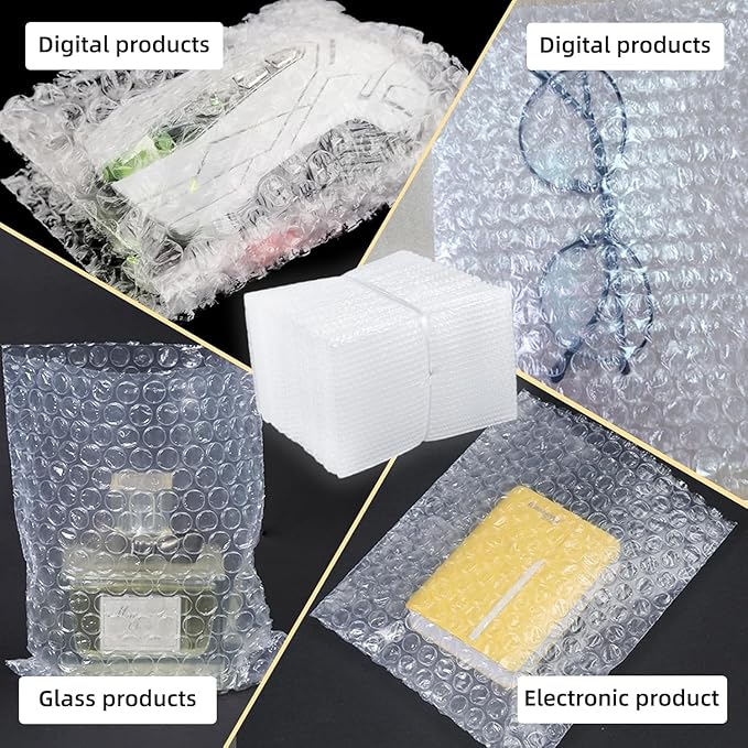 50Pcs Bubble Pouche Wrap, 10”x12” Bubble Bags for Shopping, Double Wall Bubble Cushioning Wrap Bags for Mailing Packing, Moving and Storage Fragile China Dishes Electronic Item