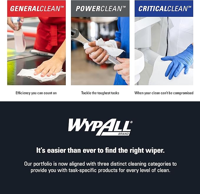 WypAll GeneralClean X60 Cloths Multi-Task Cleaning Wipes (34790), Pop-Up Box, Strong and Absorbent Towels, White (10 Boxes of 118 Sheets, 1,180 Sheet Total)