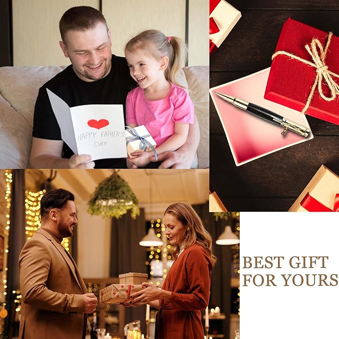 Personalized Bolt Action Pen, Free Engraved Wood Metal Ballpoint Pen with 2 Refills, Customized Pen with Name, Custom Gift for Birthday, Father's Day, Christmas (Gold-Dalbergia cultrata Benth)