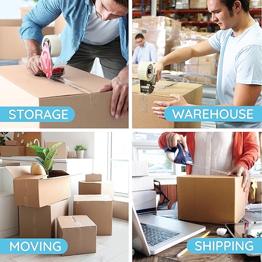 Blue Summit Supplies Heavy Duty Packaging Tape, Clear Packing Tape Designed for Moving Boxes, Shipping, Office, and Storage, Commercial Grade 2.7mil Thickness, 60 Yards Length, 360 Total Yards