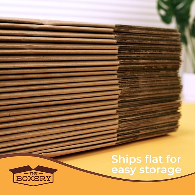 The Boxery 9"x9"x6" Brown/Kraft Corrugated Cardboard Shipping Boxes 25-Pack | Mailing, Packing, Moving & Storage for Business/Home – Durable - Eco-Friendly, Recyclable - Made in the USA