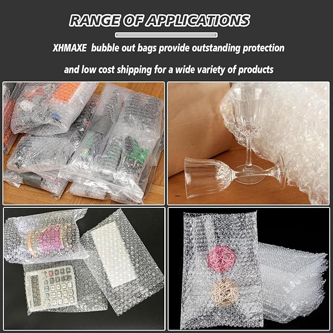 6''x10'' Bubble Pouch Bags, 50Pcs Clear Bubble Pouches Wrap for Shipping, Double Walled Cushioning Bags for Cushioning, Packing, Moving and Storage Fragile China Dishes Electronic Item