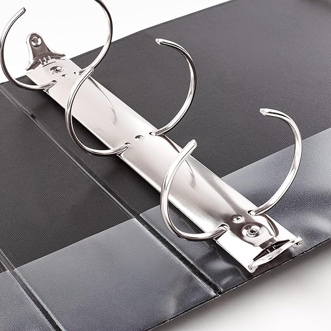 Avery Economy View 3 Ring Binders, 2" Round Rings, 4 Black Binders (19205)