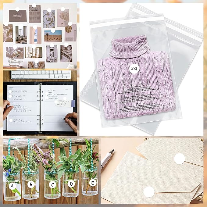 WANSTE 10Rolls 10000PCS 0.75 Inch Small White Circle Sticker, Permanent Sticky Dot Color Code Labels in Dispenser Box,Round Blank Labels Total for Documents, Inventory,Calendars, CDs,Garage Sales