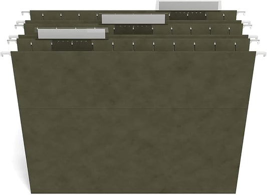 Staples 179465 Hanging File Folders, Letter Size, 1/3 Cut, Green, 250/CT